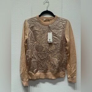 Tory Burch Beige Floral Sweatshirt